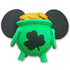 Mickey Mouse Irish Pot of Gold Glitter Antenna Topper / Desktop Bobble Stand (Disneyland Resort)